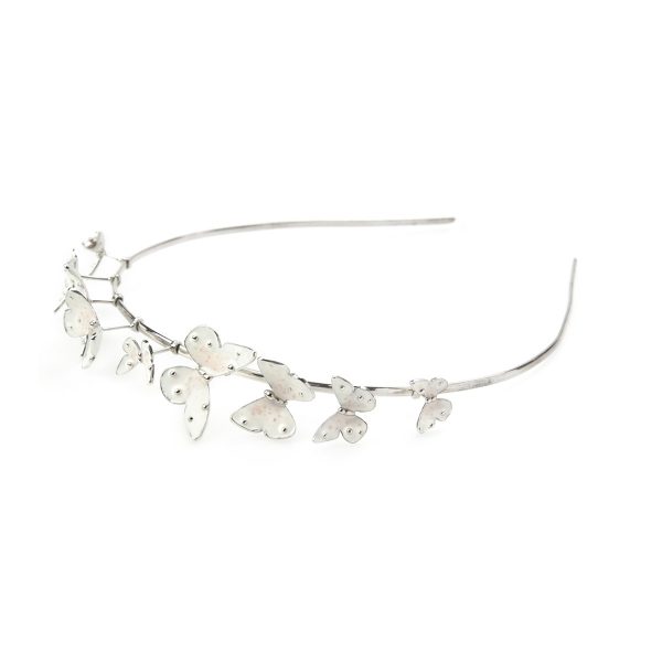 Cerchietto tiara con farfalline bianche - immagine 3