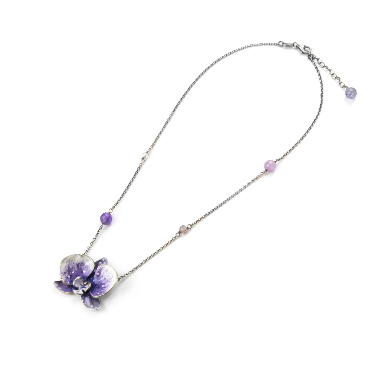 Collana con orchidea viola - immagine 2