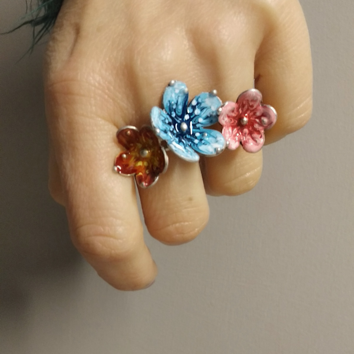 Anello fiore arancio - immagine 3