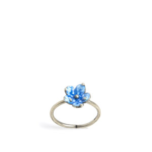 Anello piccolo fiore azzurro