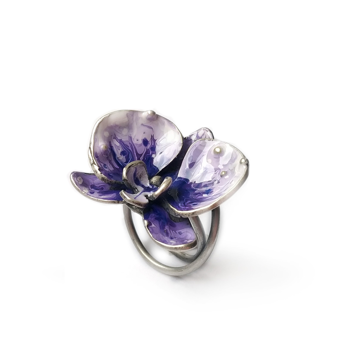 Anello orchidea viola - immagine 2