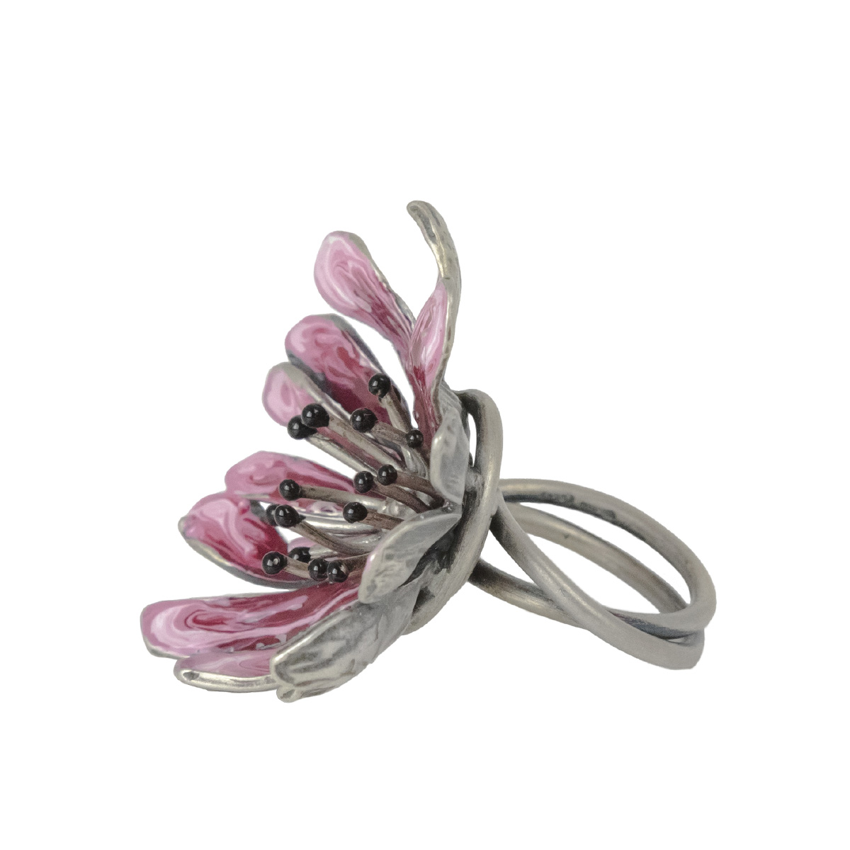 Anello margherita bordeaux - immagine 2