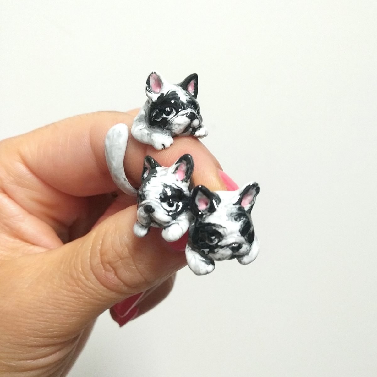 Orecchini bulldog francese caille - immagine 3