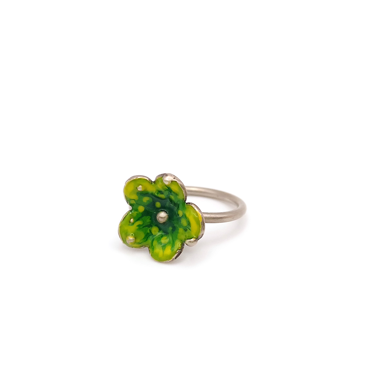 Anello fiore verde - immagine 4