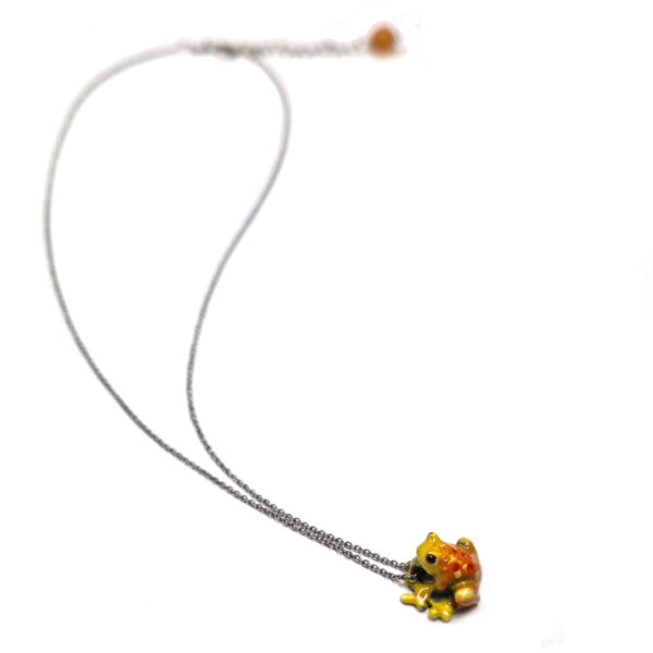 Collana con rana arancio - immagine 2