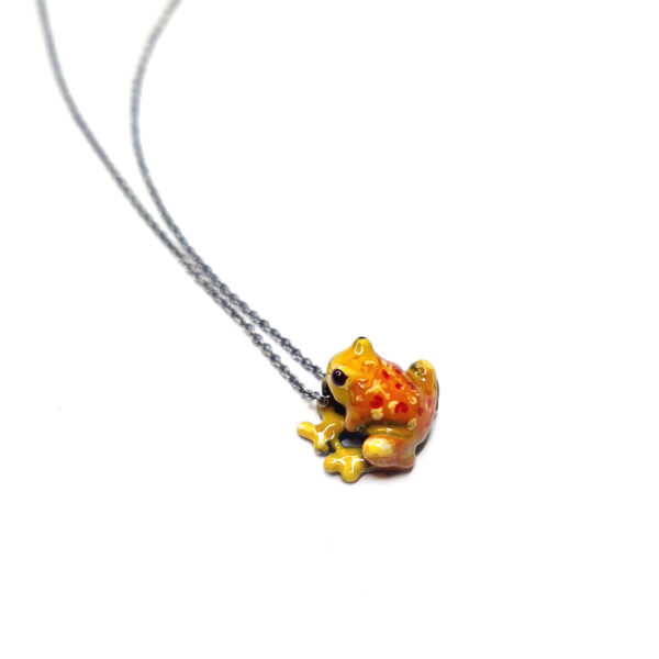 Collana con rana arancio - immagine 3