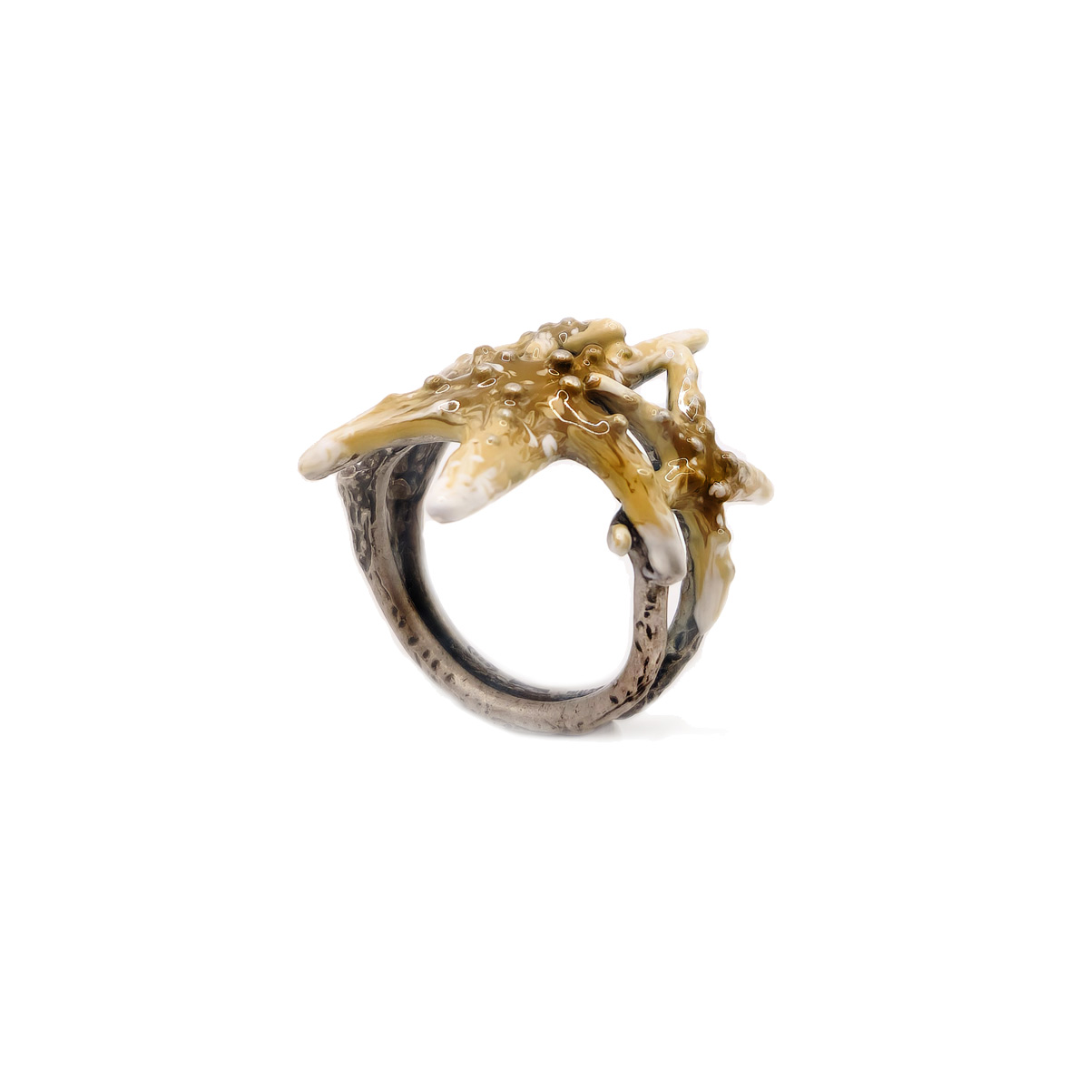 Anello stelle marine avorio - immagine 3